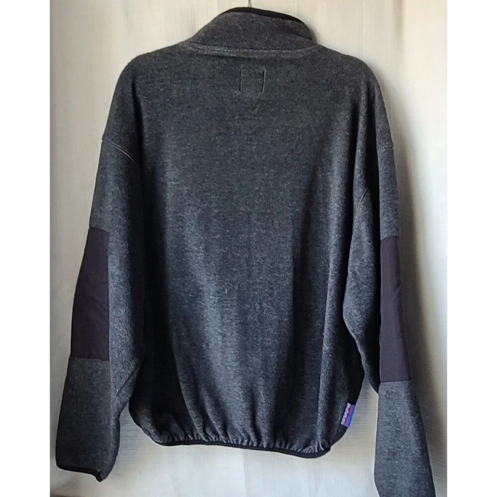 Vintage Chaps Ralph Lauren Fleece Pullover Mens Large Gray Snap Neck